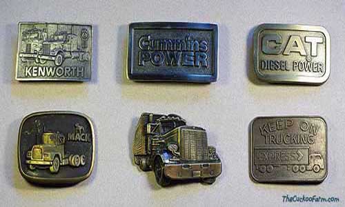 A collection of various belt buckles