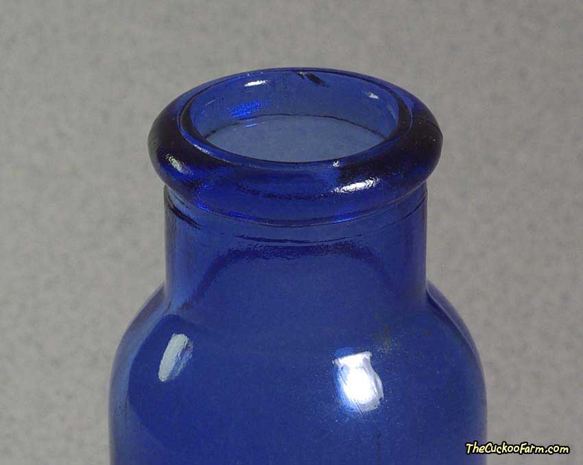 Old Blue Bromo-Seltzer Bottle - top
