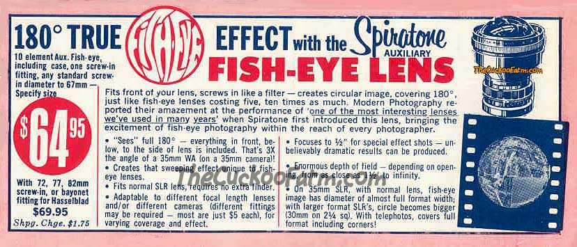 the Spiratone 180 Degree Auxiliary Fish-Eye Lens
