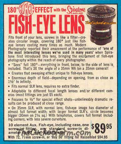 the Spiratone 180 Degree Auxiliary Fish-Eye Lens